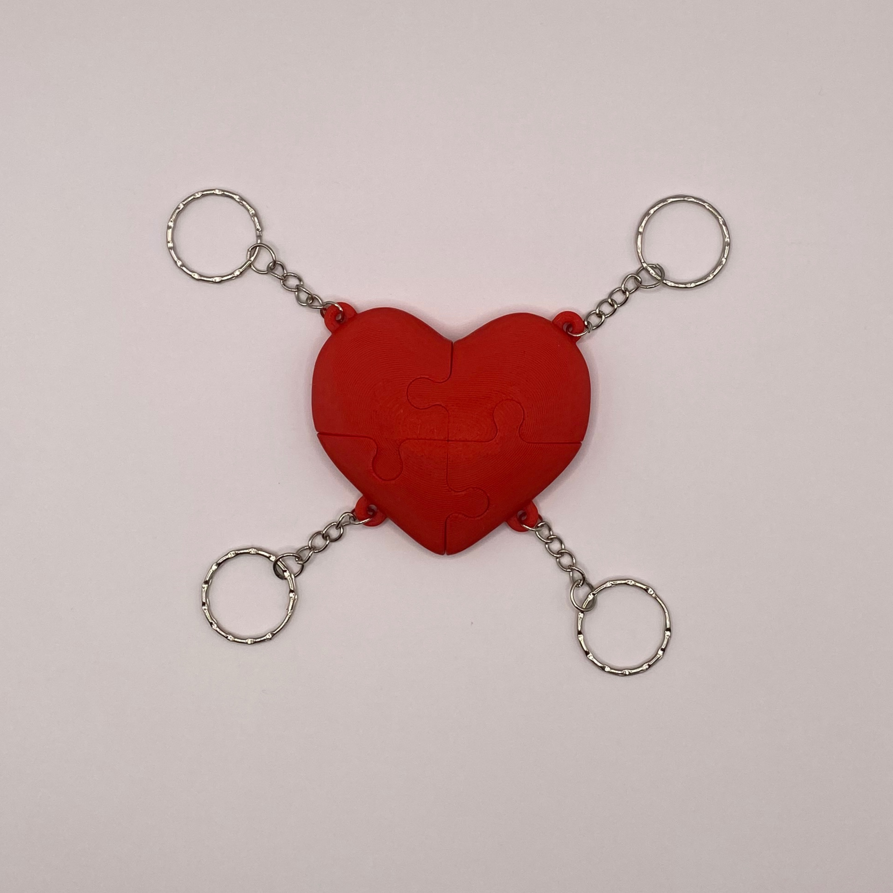 Friendship Keychain | Heart Puzzle | 4 Piece | Bag Charm