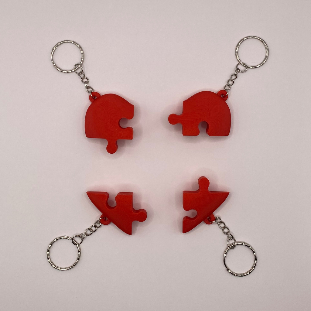 Friendship Keychain | Heart Puzzle | 4 Piece | Bag Charm
