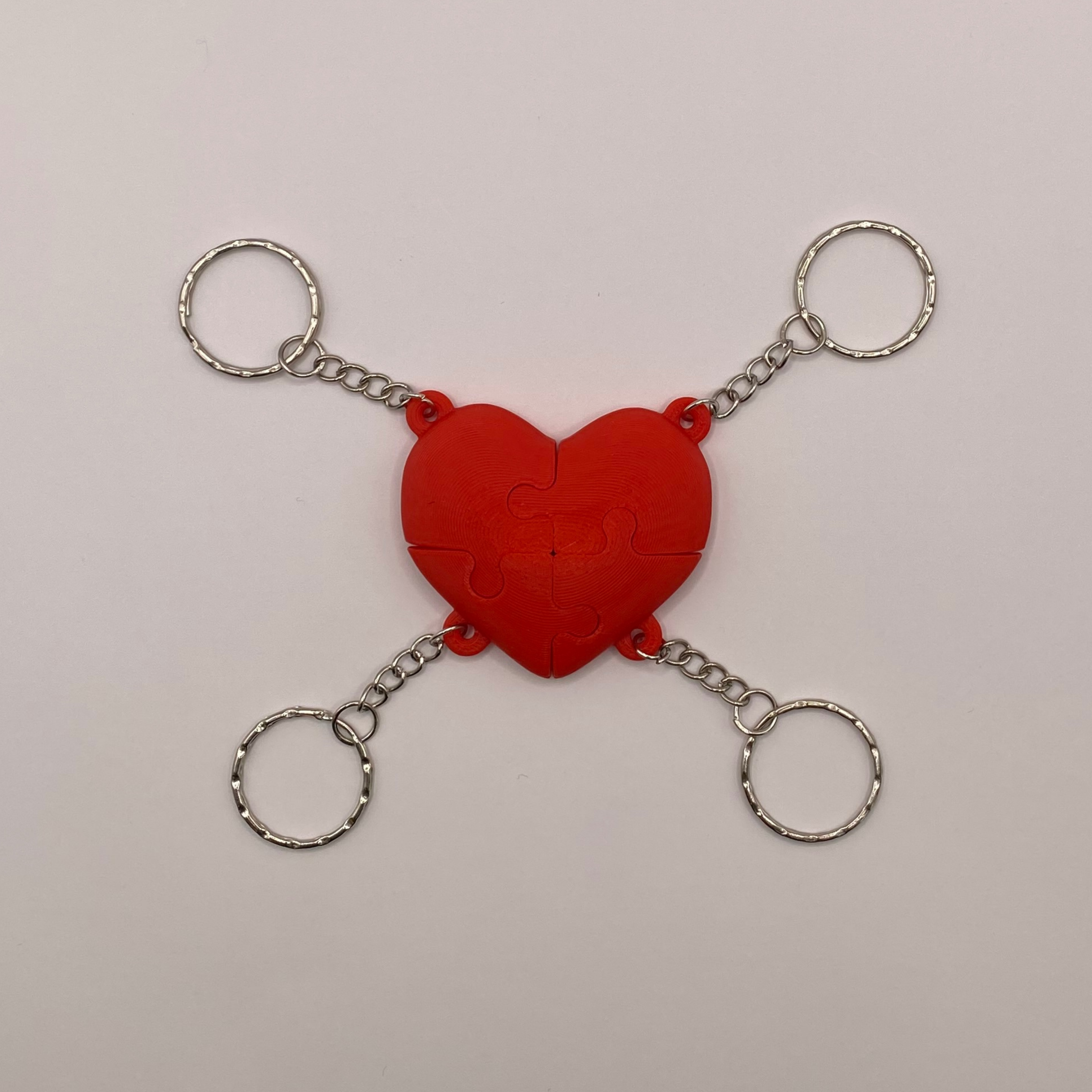 Friendship Keychain | Heart Puzzle | 4 Piece | Bag Charm