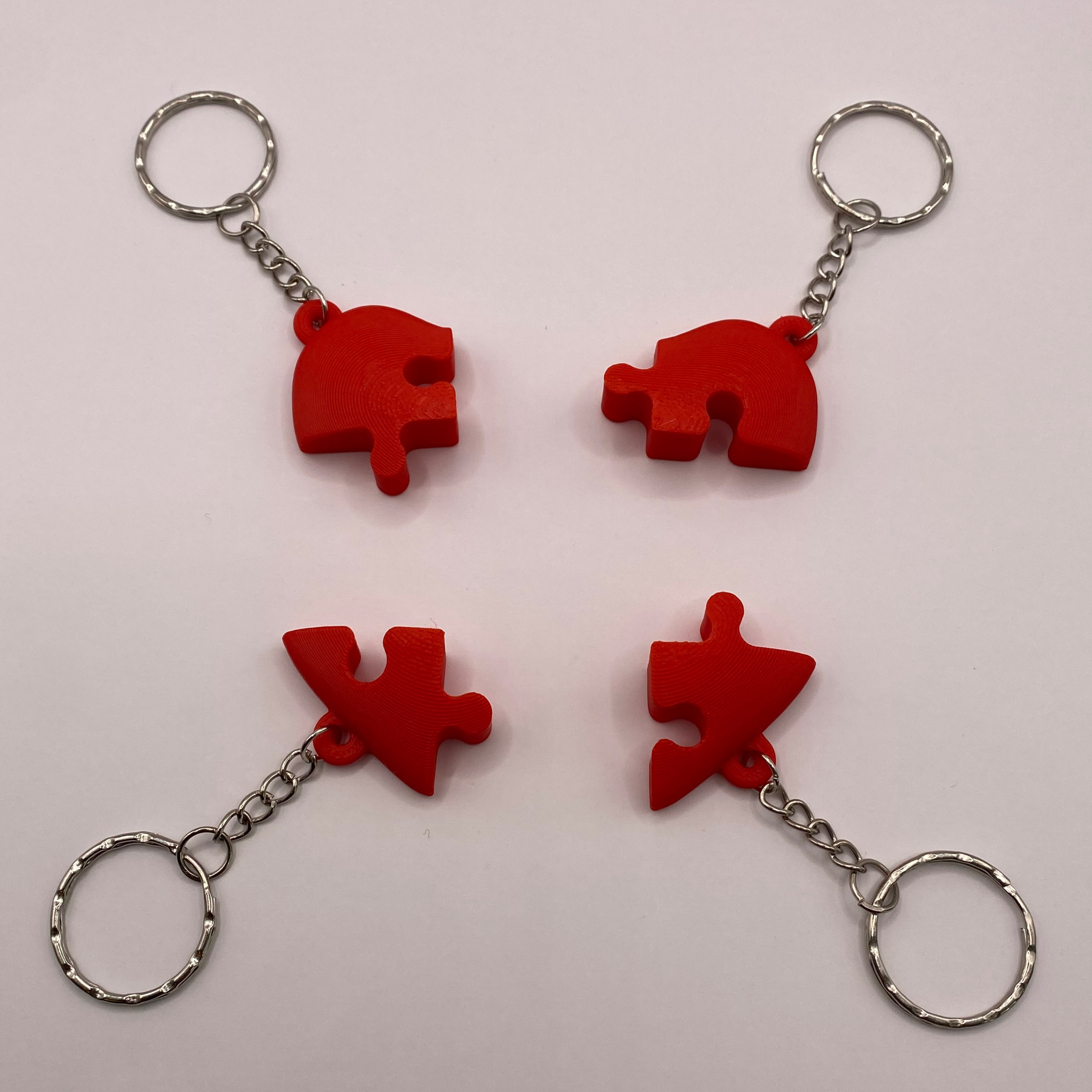 Friendship Keychain | Heart Puzzle | 4 Piece | Bag Charm