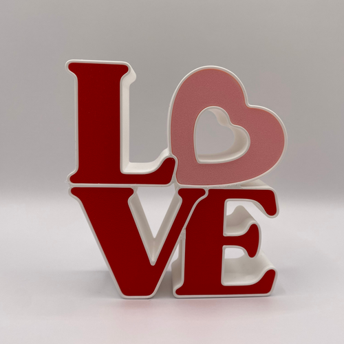 Love Ornament 3d Printed Sculpture | Multicolour Art Piece | Gift for Her or Him
