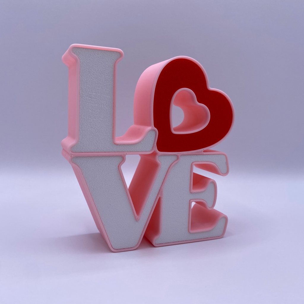 Love Ornament 3d Printed Sculpture | Multicolour Art Piece | Gift for Her or Him