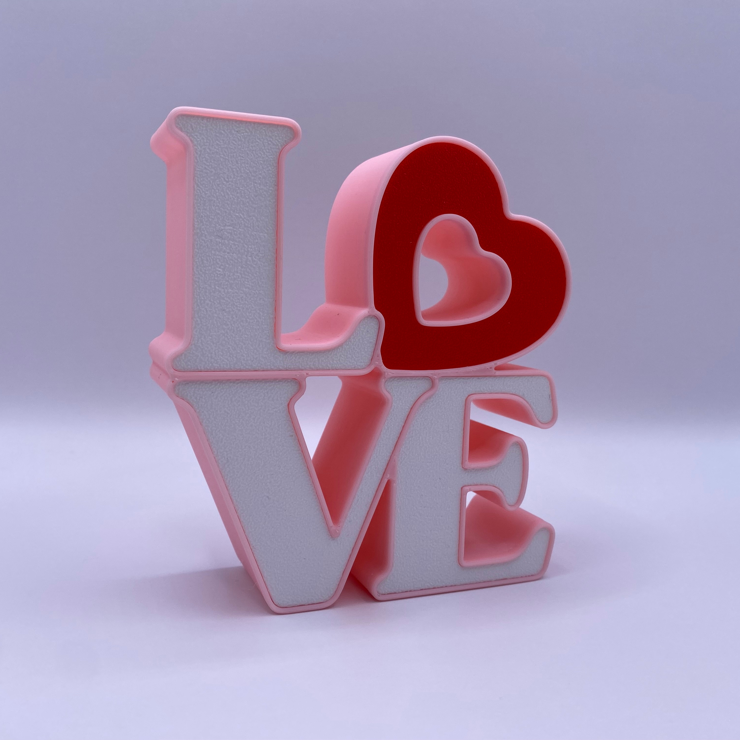 Love Ornament 3d Printed Sculpture | Multicolour Art Piece | Gift for Her or Him