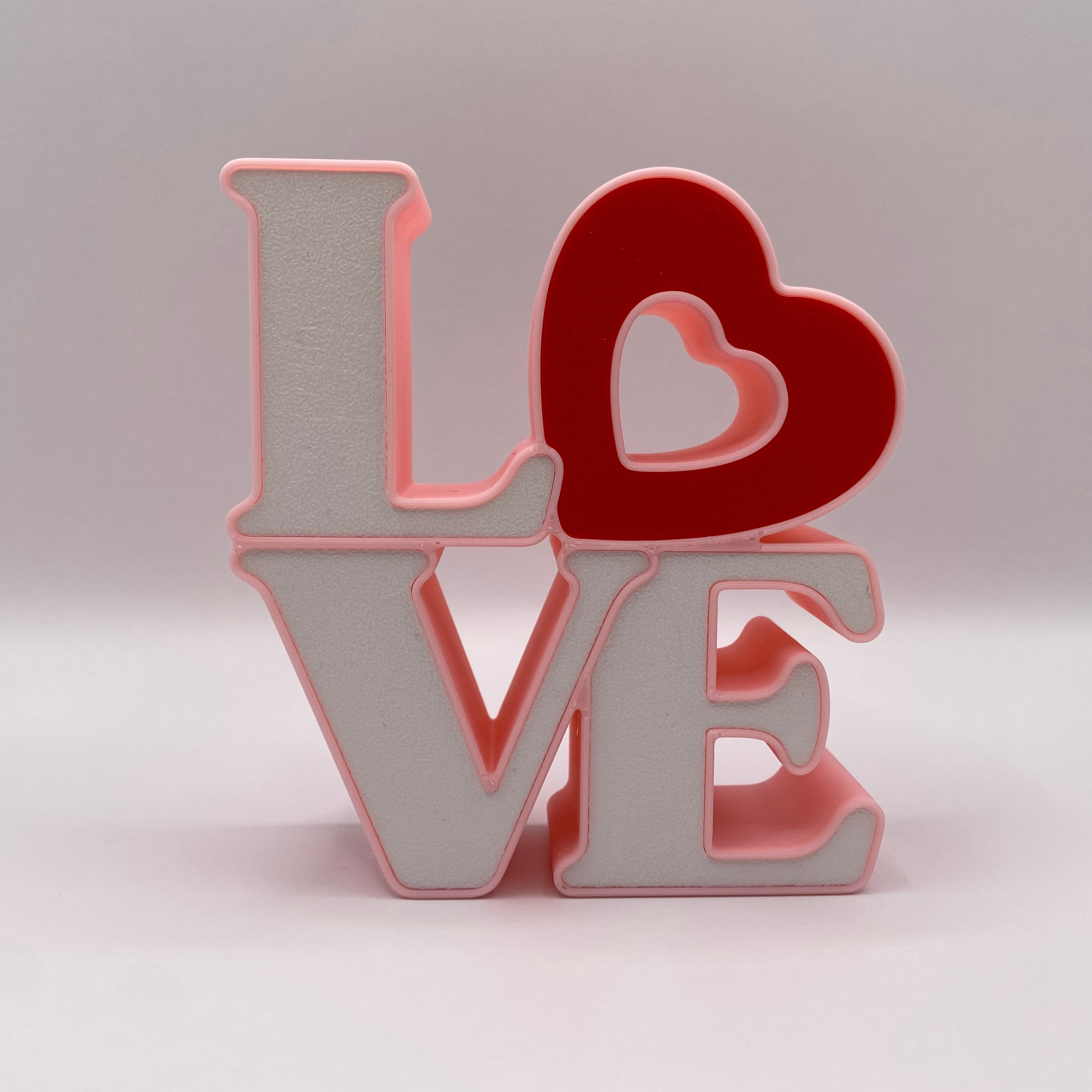 Love Ornament 3d Printed Sculpture | Multicolour Art Piece | Gift for Her or Him